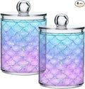 MNSRUU 4 Pack Qtip Holder Organizer Dispenser Pink Blue Mermaid Scales Bathroom by MNSRUU