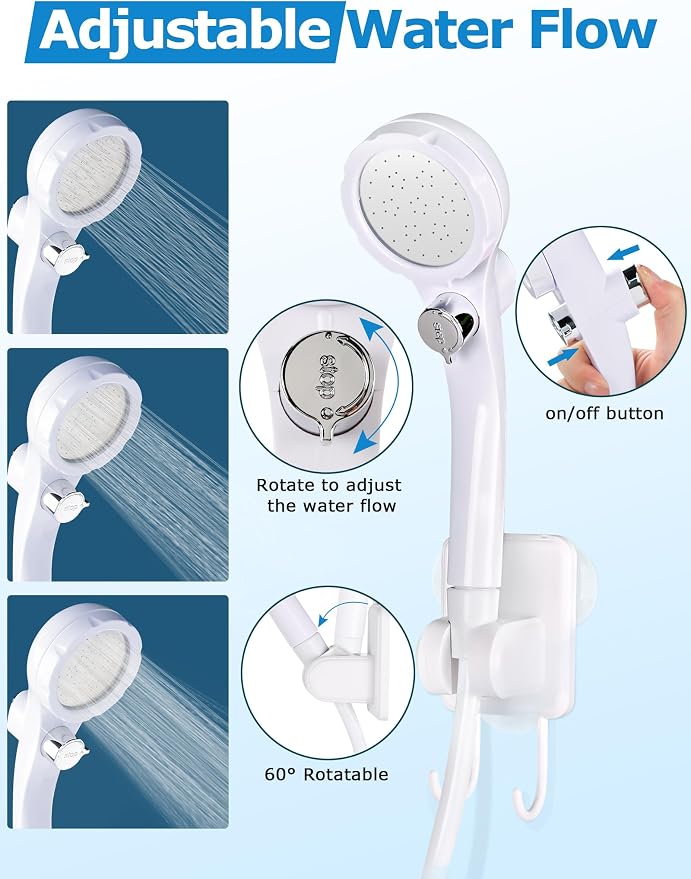innhom Portable Camping Shower, 6000mAh Rechargeable Camp Shower Pump - Image 4