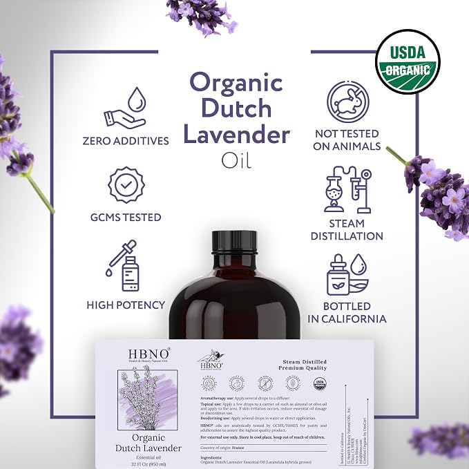 HBNO Organic Lavender Dutch Oil - 32 oz Large Size - Ideal - Image 4