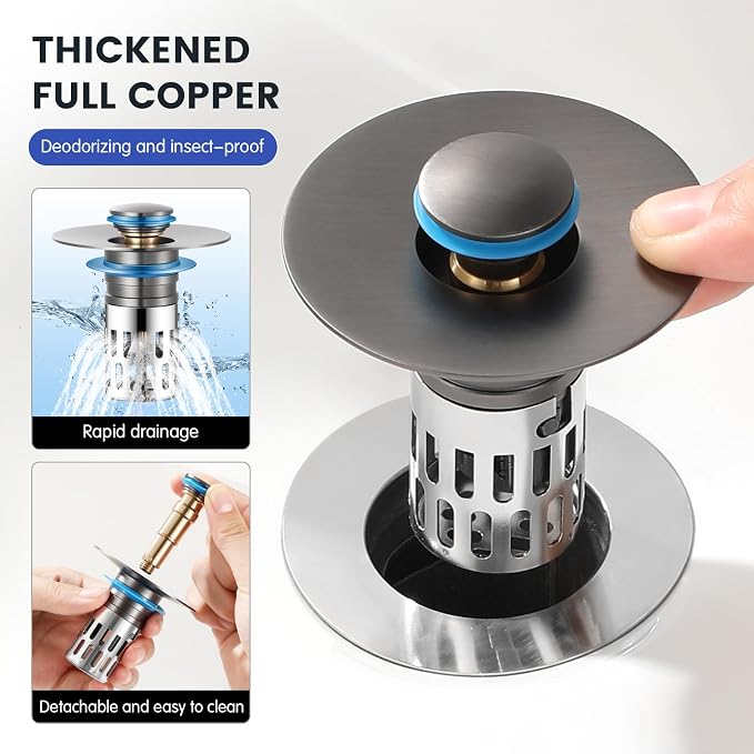 Bathroom Sink Stopper, Pop Up Drain - Image 7