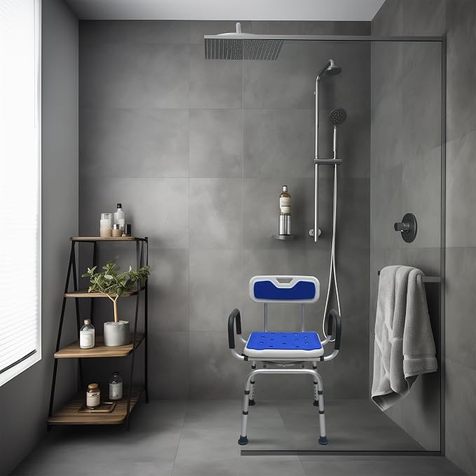 360 ° Swivel Shower Chair, Portable Rotating Shower Seat - Image 6