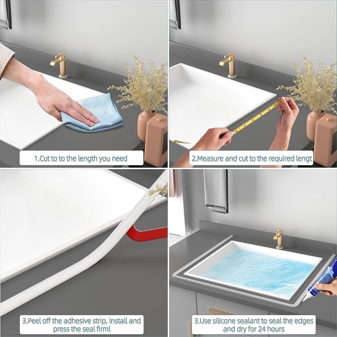 78Inch New Shower Threshold Water Dam Barrier, Collapsible Self-Adhesive - Image 9