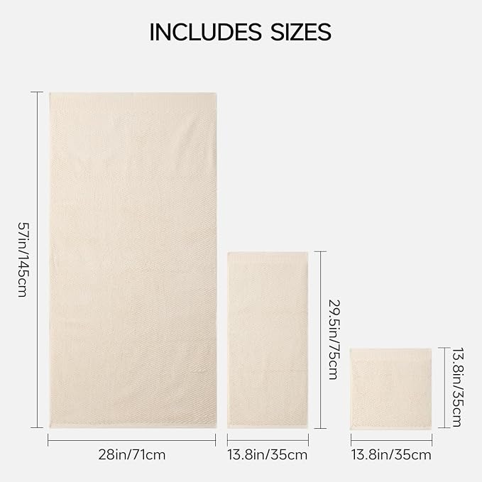REDKISS Luxury Bath Towel Set of 8, 100% Cotton Bathroom Towels Set - Image 3