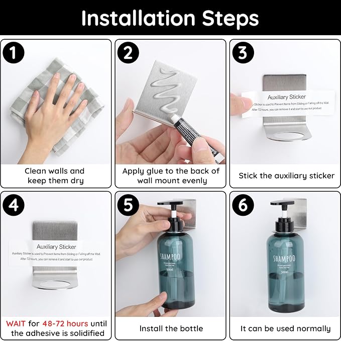 Segbeauty 3 Pcs Stainless Soap Bottle Dispenser Holder, Dia 1.3in 3.3cm - Image 4