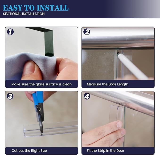 Bathroom Shower Door Seal Strip, PVC Transparent Shower Door Seal Strip - Image 5