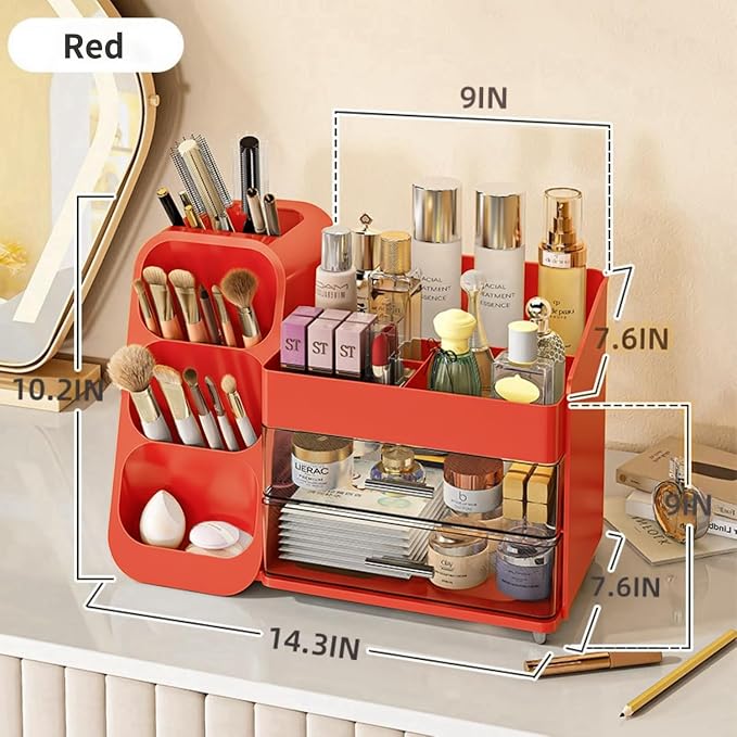 Makeup Organizer with Drawers for Vanity, Spacious Cosmetic Display Case - Image 2