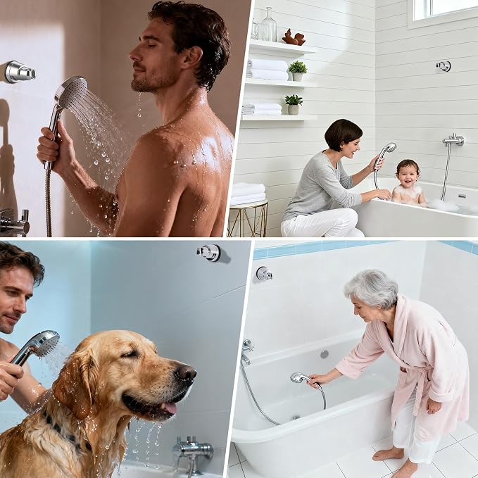 Hibbent Vacuum Suction Cup Shower Head Holder, Removable Shower Wand Bracket - Image 9