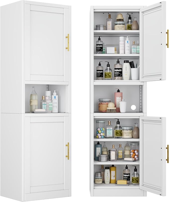 66.93" Tall Bathroom Storage Cabinet, Metal Storage Cabinet by GAIOUS