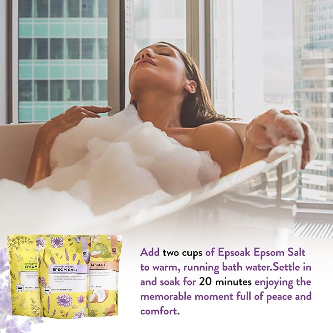 Epsom Salt for Soaking, 9 lb Scented Bath Salts for Women, Lavender & - Image 2
