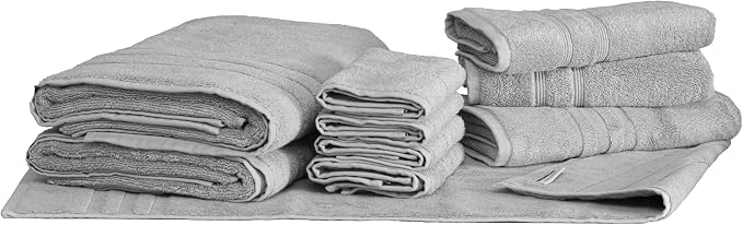 Mosobam Luxury Turkish 10pc Deluxe Bath Bundle Body Hand Face Towel and Mat by Mosobam