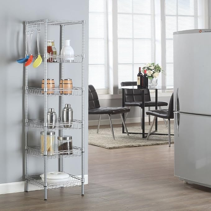 6 Tier Storage Racks Shelving, Heavy Steel Pantry Shelves, Adjustable Wire - Image 2