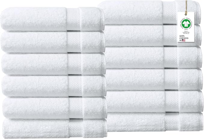 Delara 100% Organic Cotton Towels 650 GSM Plush Feather Touch Quick Dry Bath by Delara