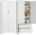 75" Kitchen Pantry Cabinet, Metal Storage Cabinets by Steeloong