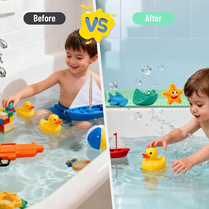 Splash Guard for Bathtub Kids, Longer Silicone Bathtub Splash Guard - Image 5