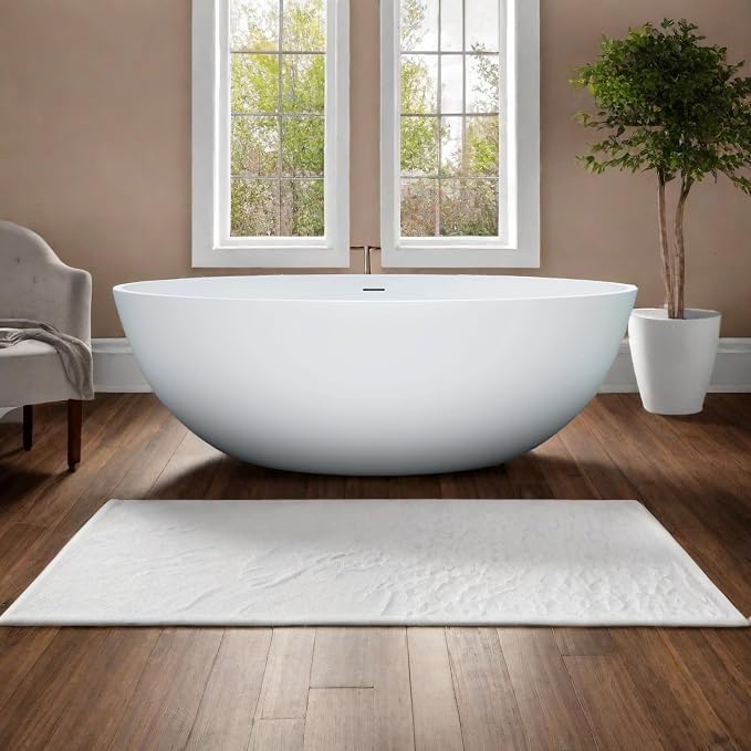 67'' Freestanding Soaking Bathtub Stone Resin Deep Bathtub Modern Bathtub Deep - Image 9