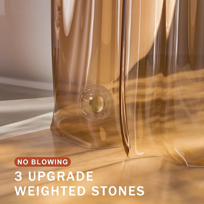 AmazerBath Long Shower Curtain Liner, 100% EVA Soft Clear Amber Heavy Duty 78 - Image 4