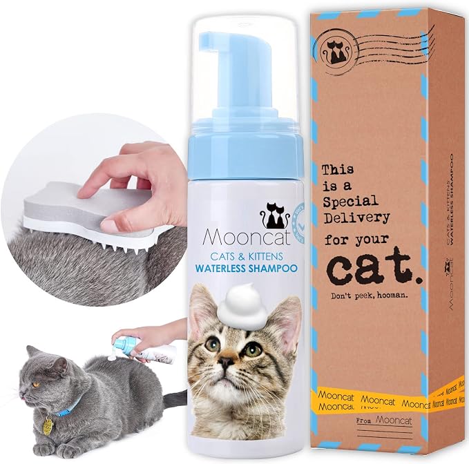 Mooncat Waterless Cat Shampoo+Cat Brush, Licking Safe Dry Shampoo - Image 2