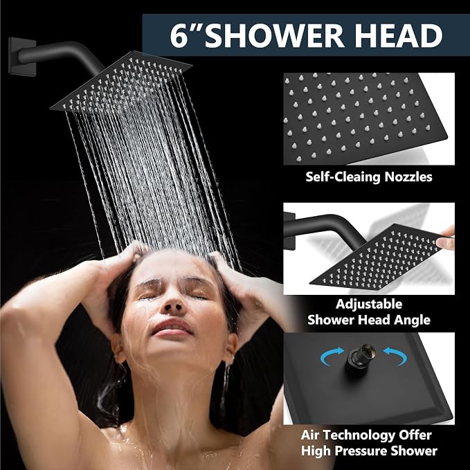 Aolemi Shower Faucet Set Ceiling Mount Shower System Rough-in Valve and Shower - Image 5