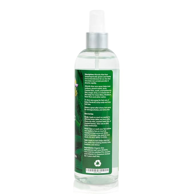Allurials 99.75% Pure & Organic Aloe Vera Spray, Clinically tested & - Image 8