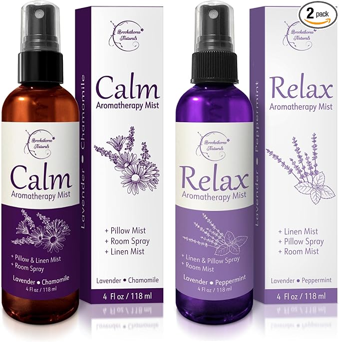 Lavender Spray Aromatherapy Mist Set of 2 – Natural Linen & Pillow Spray by BrookethorneNaturals