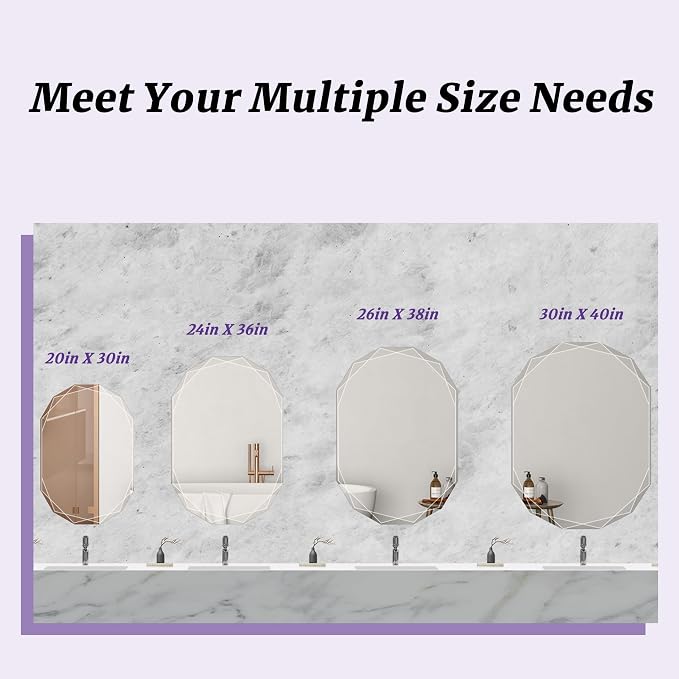 Bathroom Mirror for Wall, Beveled Edge Frameless Wall Mount Vanity Mirror - Image 6
