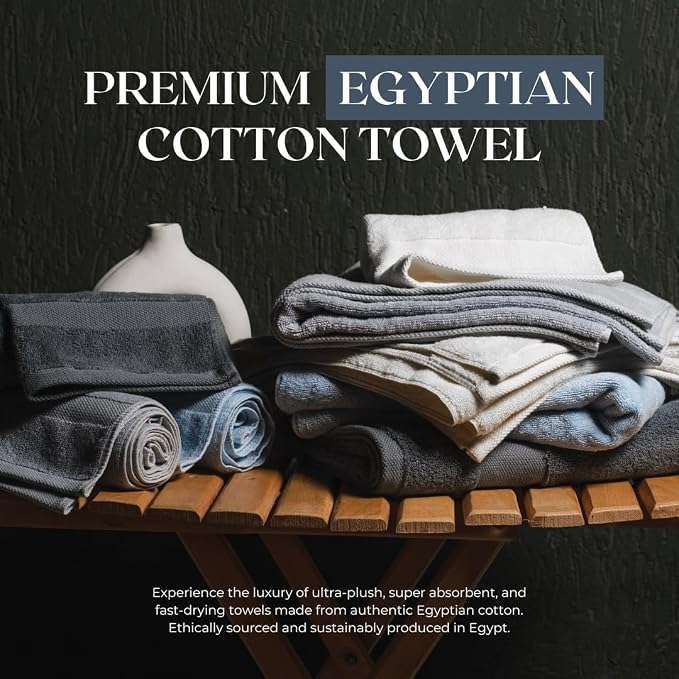 Egyptian Cotton Bathroom Towel Set - Image 6