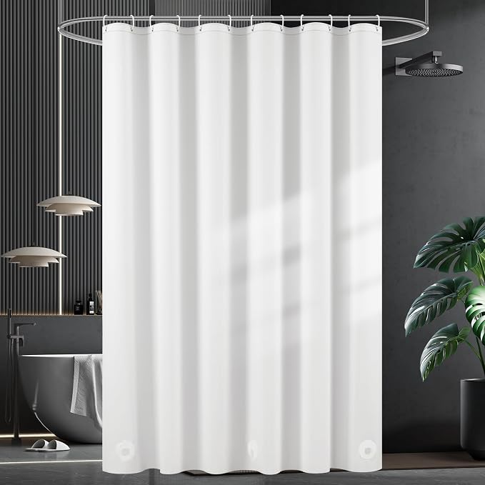 UFRIDAY White Long Shower Curtain Liner 72 x78 inch Premium PEVA, Heavy Duty - Image 2