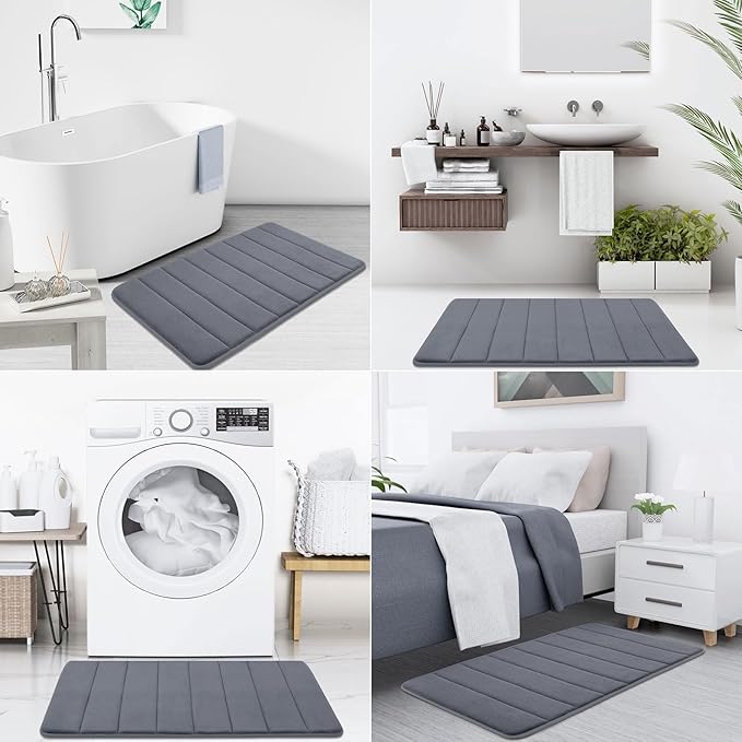 Buganda Memory Foam Bath Mat, 35.4" x 24", Ultra Soft and Non-Slip Bathroom Rugs - Image 8