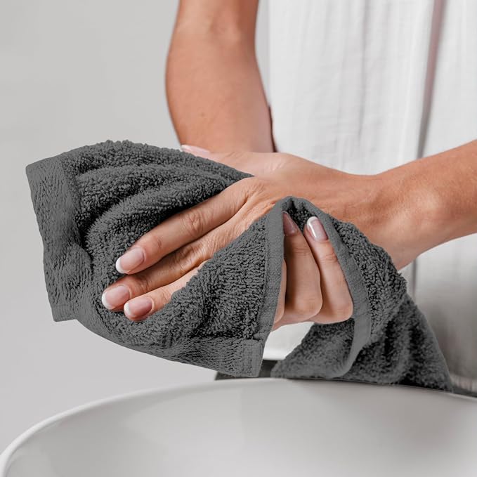 Salon Towels -24 Pack Grey Hand Towels 100% Cotton Spa Towels – 16x26 inches - Image 6
