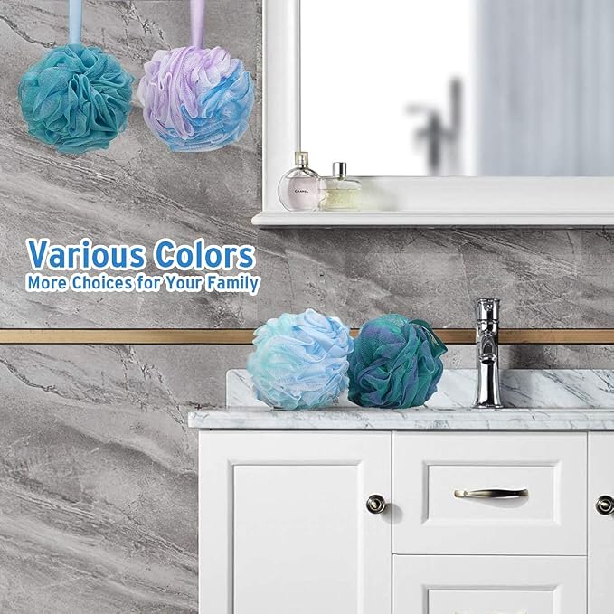Bath Shower Loofah Sponge 60g Bath Mesh Pouf Shower Ball Body Scrubber - Image 6