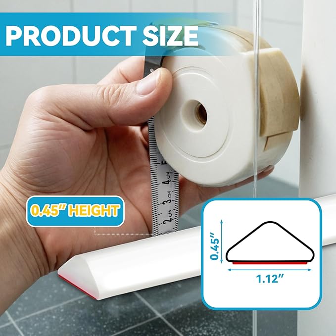 98'' Collapsible Shower Threshold Water Dam Shower Barrier Keeps Water Inside - Image 3