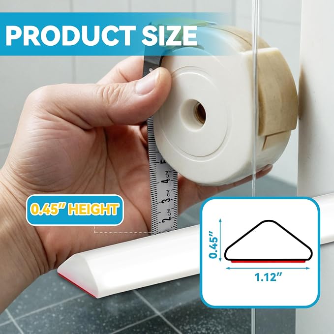 39'' Collapsible Shower Threshold Water Dam Shower Barrier Keeps Water Inside - Image 3