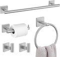 5 Pieces Bathroom Hardware Set, Brushed Nickel Towel Bar Set Includes 23.6” by LairuierBathroomHardwareSet