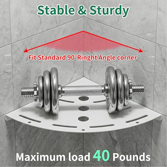 XIHLZYEH Corner Shower Shelves, 2 Pack 304 Stainless Steel Shower Shelf - Image 5