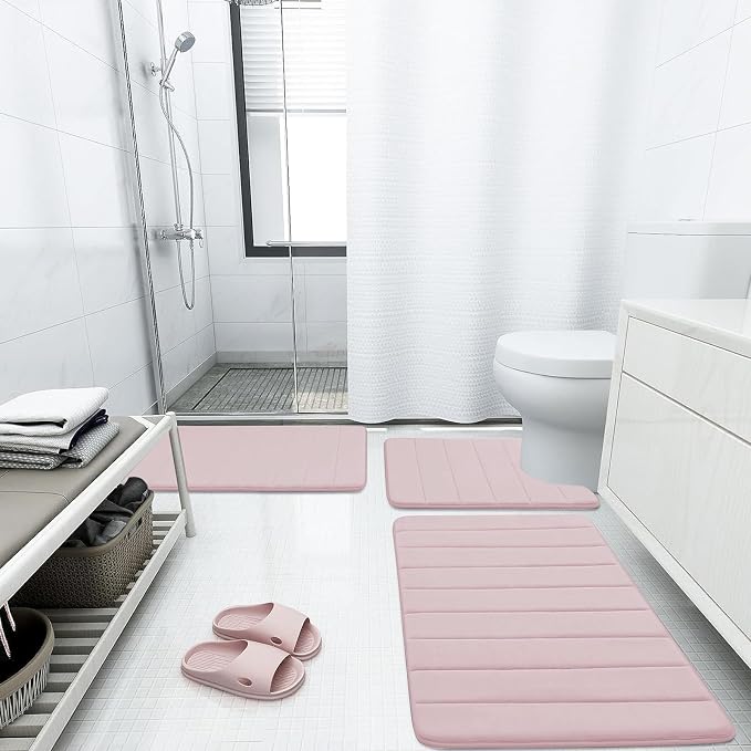 Buganda Memory Foam Bath Mat, Ultra Soft and Non-Slip Bathroom Rugs, Water - Image 2