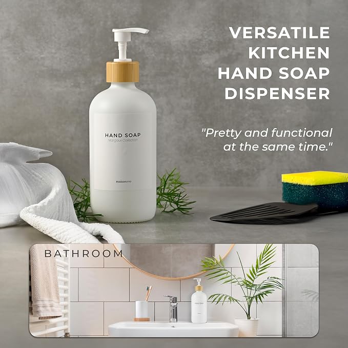 MaisoNovo Glass Hand Soap Dispenser | Dish Soap Dispenser - Image 3