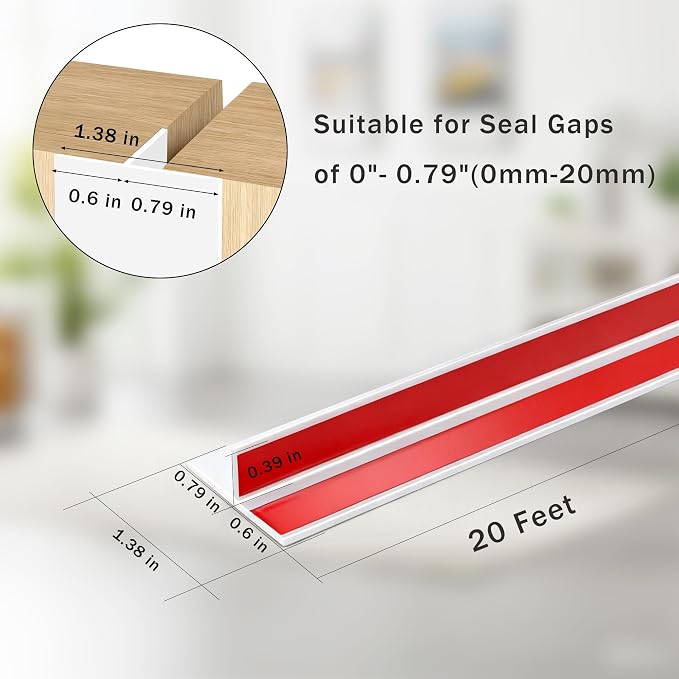 20Ft T-Shaped Door Draft Stopper, Silicone Weather Stripping Seal Tape - Image 2