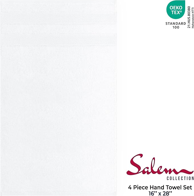 American Soft Linen Salem 100% Cotton Turkish 4 Piece Hand Towels - Image 4