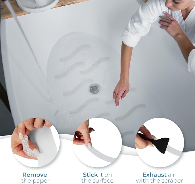 Anti Slip Shower Stickers 24 PCS, Invisible Non-Slip Shower Strips - Image 2