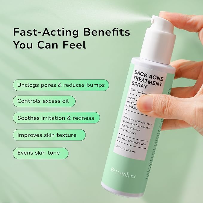 Back and Body Acne Treatment Spray: 2% Salicylic Acid & Tea Tree Oil Bacne Spray - Image 3