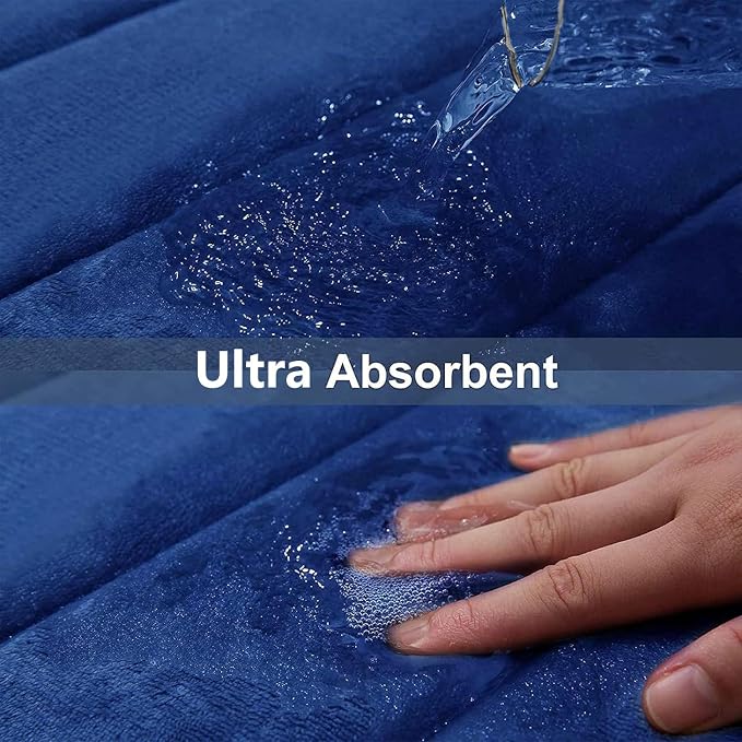 Buganda Memory Foam Bath Mat, Ultra Soft and Non-Slip Bathroom Rugs, Water - Image 5