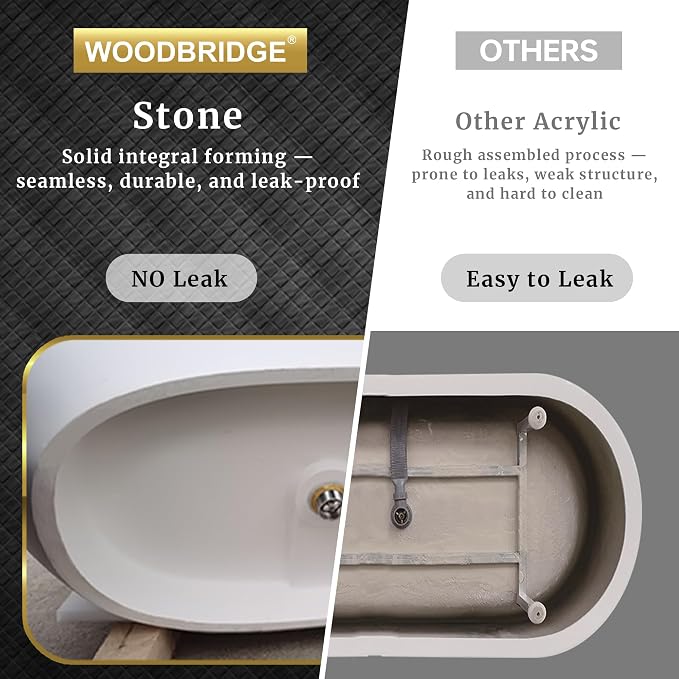 WOODBRIDGE 55 in. x 31.5 in. Stone Resin Luxury Contemporary Solid Surface - Image 9