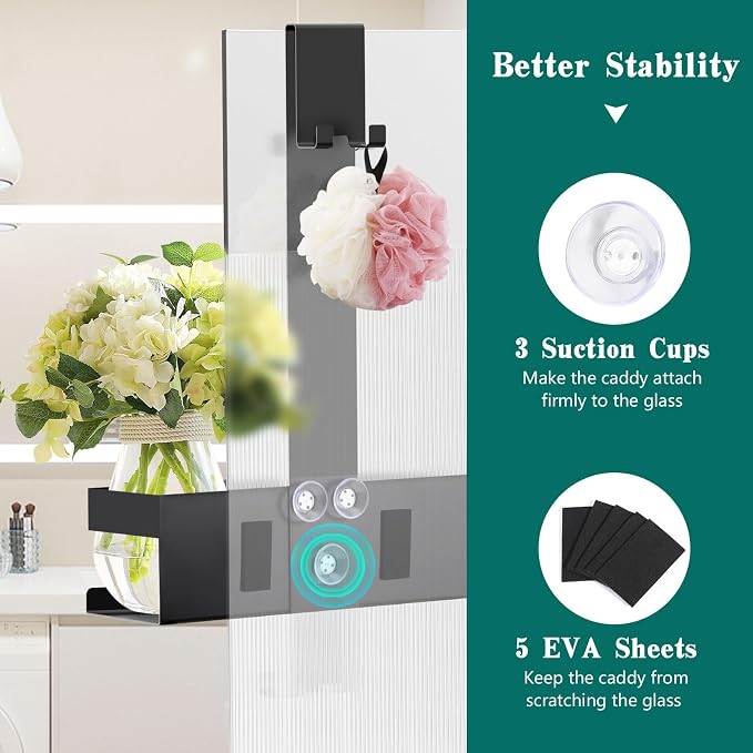 Emibele Over The Door Shower Caddy, 304 Stainless Steel Hanging Shower Caddy - Image 5