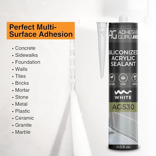 Adhesive Guru AG530 Siliconized Acrylic Sealant, Waterproof Paintable Caulk - Image 6