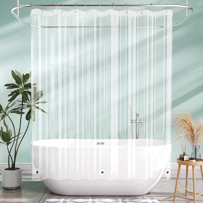 AmazerBath Camper Shower Curtain Liner, 72x65 Clear Shower Curtain Liner by AmazerBath