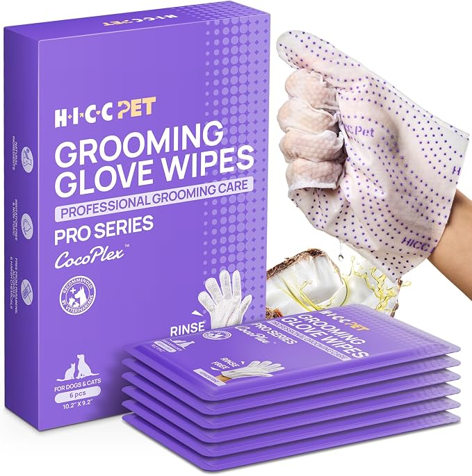 HICC PET Glove Wipes Pro | Pet Grooming Wipes by HICCPET