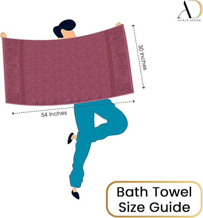 Ample Decor Bath Towels for Bathroom Set of 4 100% Cotton Popcorn Textured - Image 5