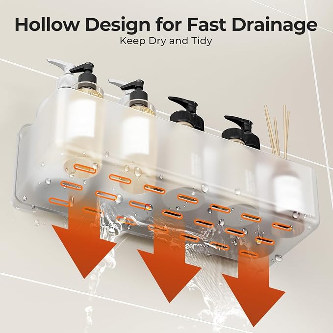Orimade Shower Caddy 5-Pack, No-Drill Adhesive Shelves - Image 5