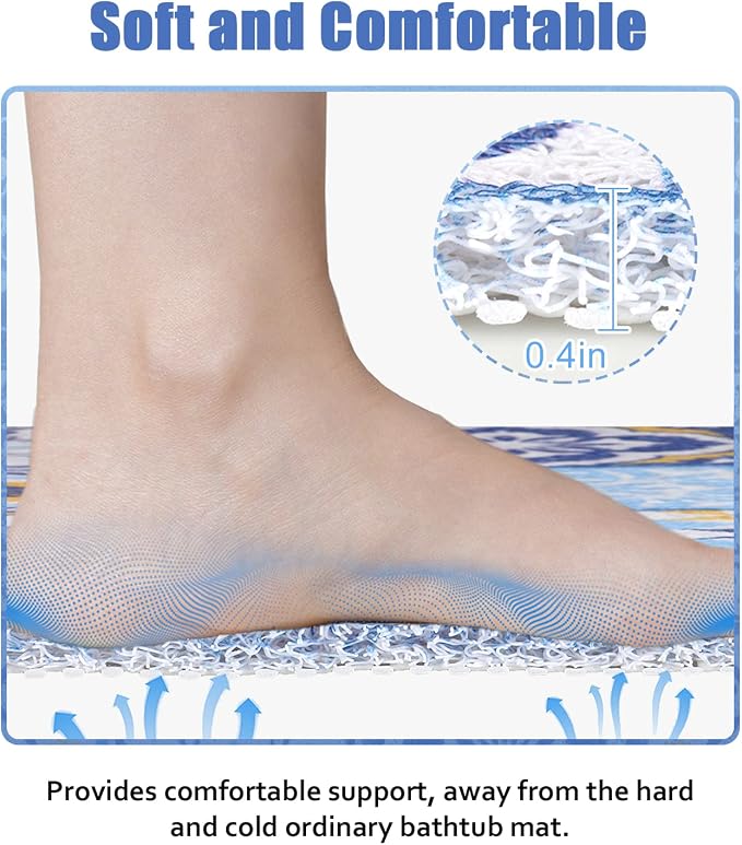 Non Slip Shower Mat, Soft Comfortable Shower Floor Mat - Image 4