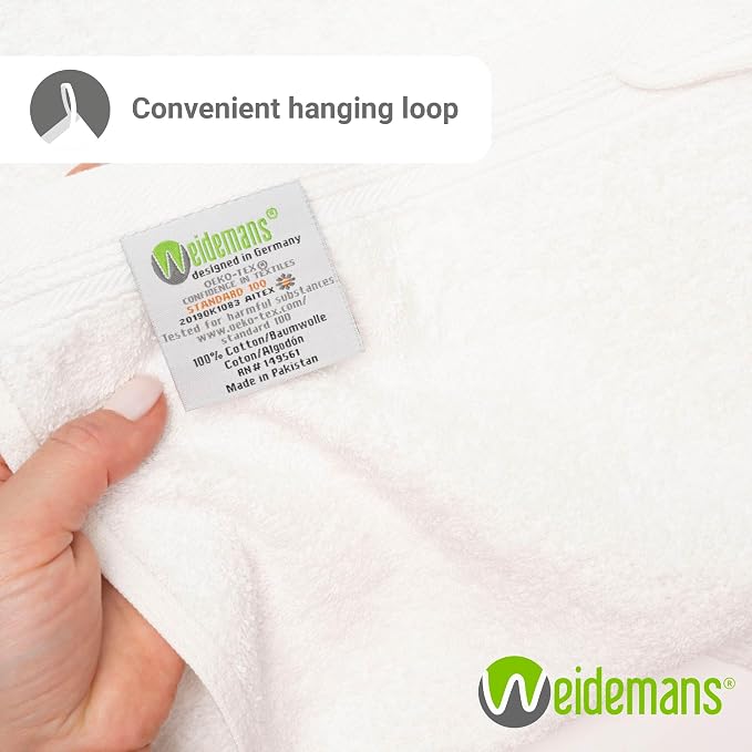 100% Cotton Washcloths Set 13” x 13” | White Towels | Set of 12 Ultra Soft and - Image 4